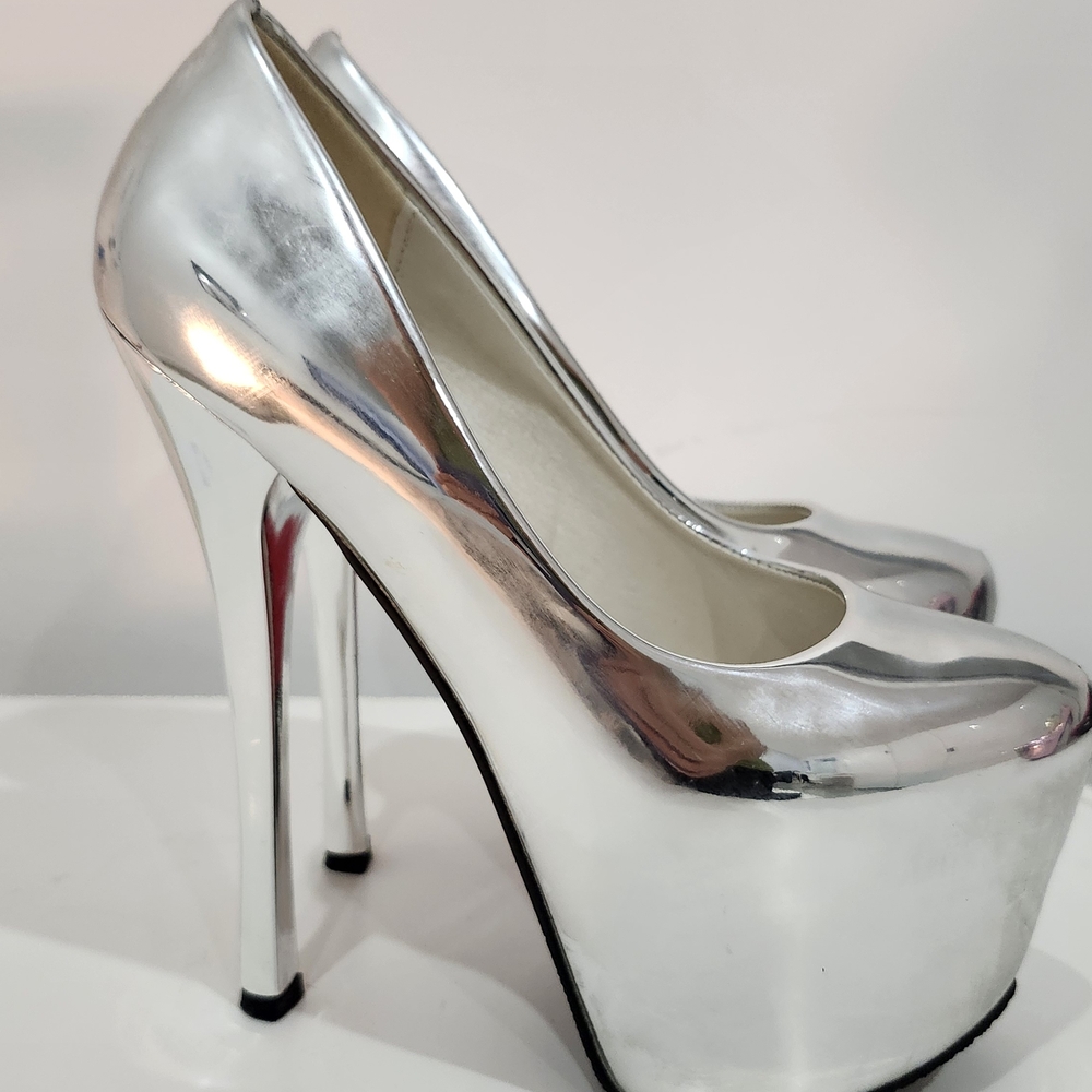 Silver Platform High Heels